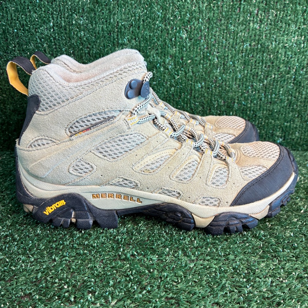 Merrell Moab Ventilator Mid Vibram Gorpcore Hiking Boot Taupe Grey Womens Sz 8.5